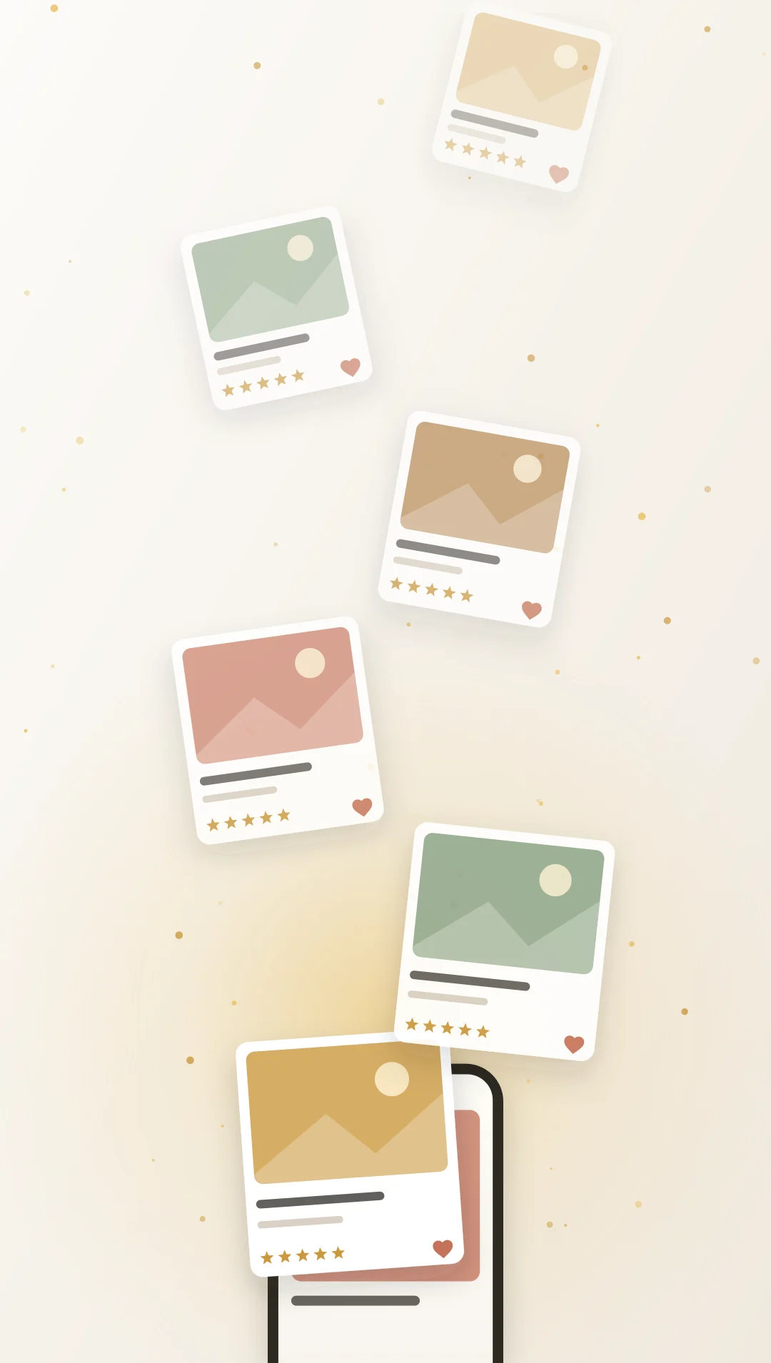 Social posts flowing upward from a phone