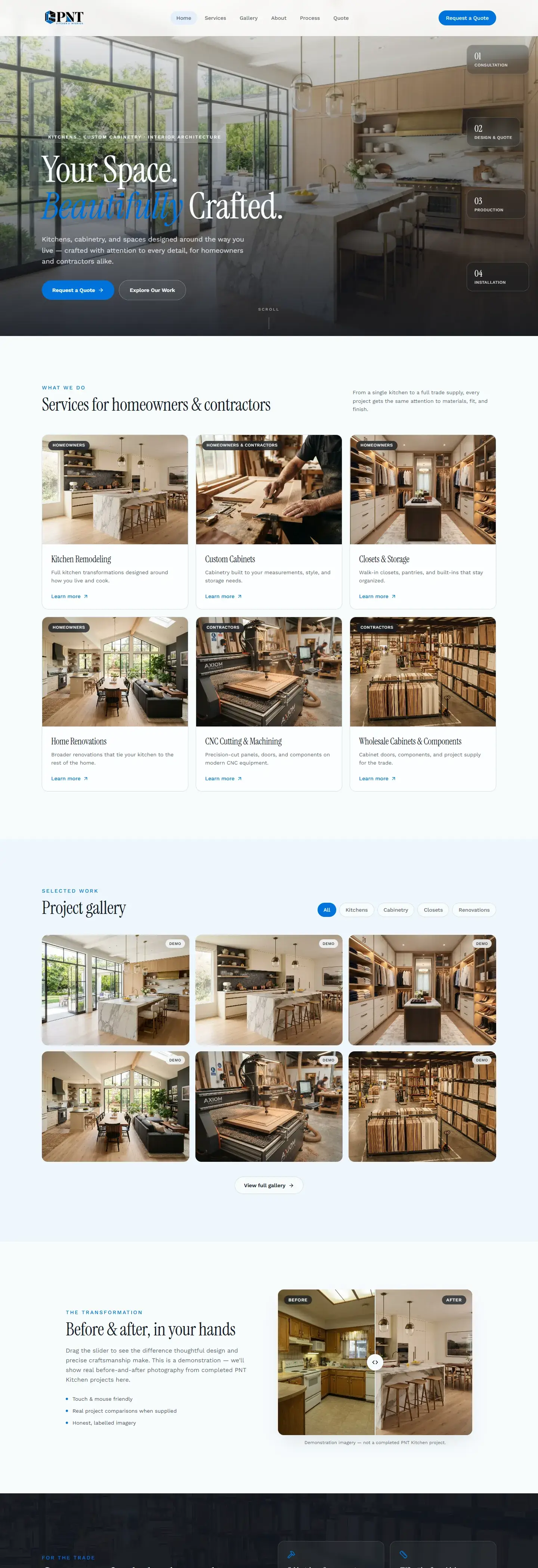 Client website screenshot